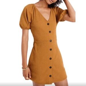 Madewell Texture and Thread puff-sleeve dress XL